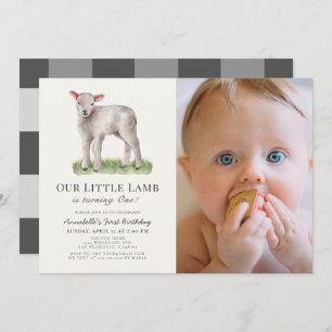 Invitation Little Lamb 1er anniversaire Photo