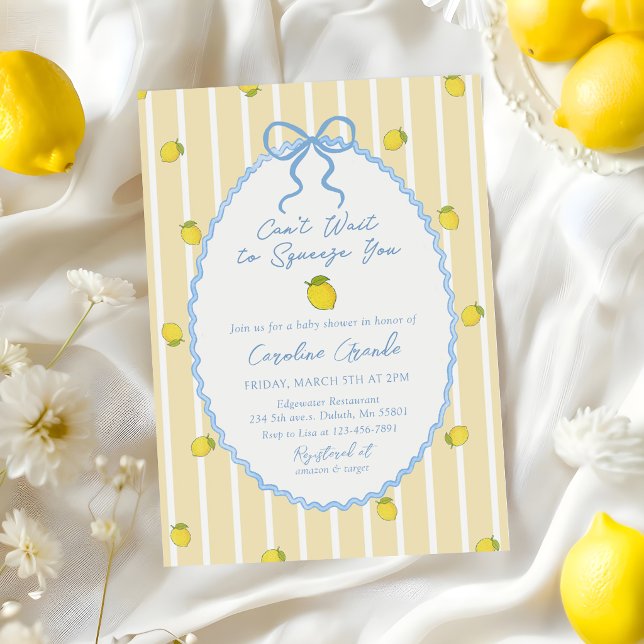 Invitation Little Lemon a hâte de vous presser Baby Shower (Créateur téléchargé)