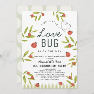 Invitation Little Love Bug Ladybug Drive-by Baby shower
