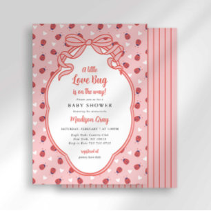 Invitation Little Love Bug sur le chemin Baby shower Invitati