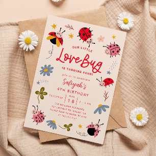 Invitation Little Lovebug fête d'anniversaire