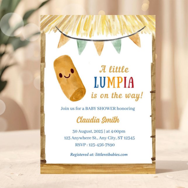 Invitation Little Lumpia On The Way Filipino Baby Shower  (Little Lumpia Baby Shower Invite, A Little Lumpia is on the Way, Baby Shower Invite, DIY Filipino In)