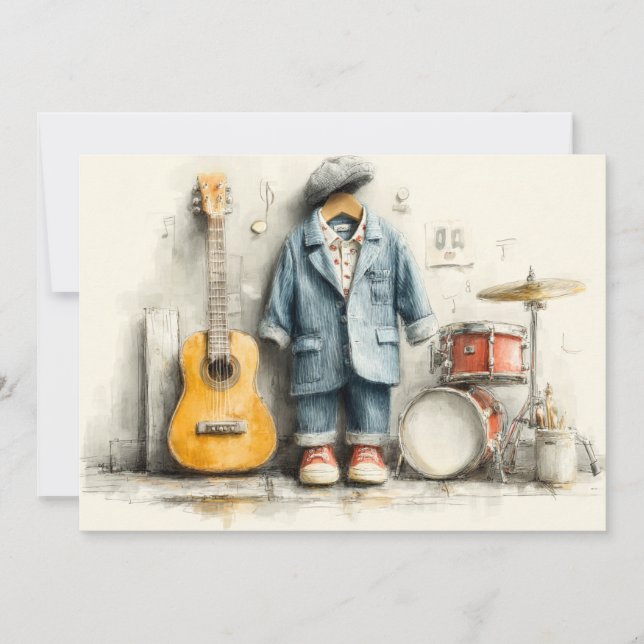 Invitation Little Maestro 1er anniversaire (Devant)