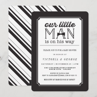 Invitation Little Man Bow Cravate classique Baby shower garço