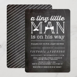 Invitation Little Man Mustache & Bow Cravate mignonne Baby sh