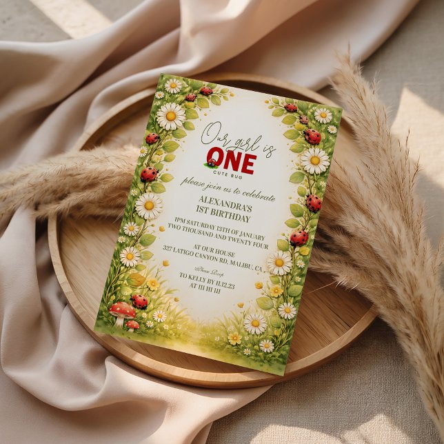 Invitation Little Meadow Lady Turns One (Créateur téléchargé)