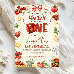 Invitation Little Meatball a un an d'anniversaire de pâtes it
