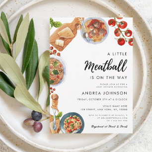 Invitation Little Meatball Italien Baby shower alimentaire