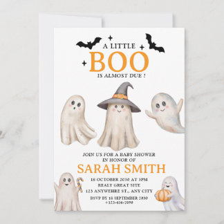 Invitation Little mignon Boo est presque dû Baby shower