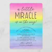 Little Miracle | Baby shower arc-en-ciel aquarelle