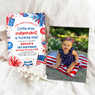 Invitation Little Miss Independent 4 juillet 1er anniversaire