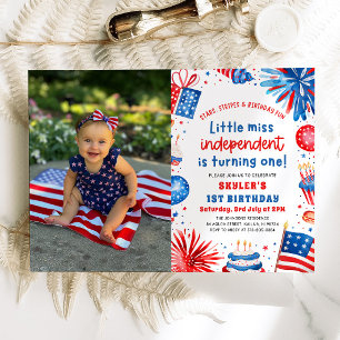 Invitation Little Miss Independent 4 juillet 1er anniversaire