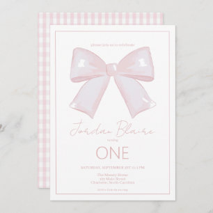 Invitation Little Miss Merveilleux rose 1er premier anniversa
