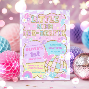 Invitation Little Miss One-derful Préparatoire Groovy 1er Ann
