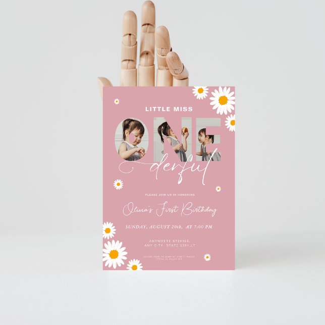 Invitation Little miss onederful 1er anniversaire 3 photo mar (Créateur téléchargé)