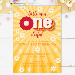 Invitation Little Miss Onederful Daisy Invitat premier annive