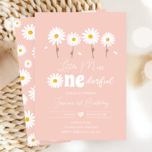 Invitation Little Miss Onederful Daisy rose Premier anniversa