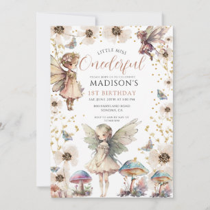 Invitation Little Miss ONEderful Fairy Girl's 1st Birthday