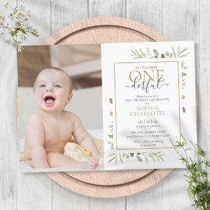 Invitation Little Miss ONEderful Photo mignonne fille 1er ann