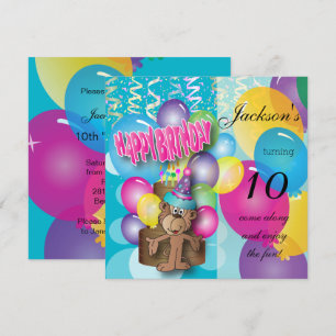 Invitation Little Monkey Anniversaire de enfant Party