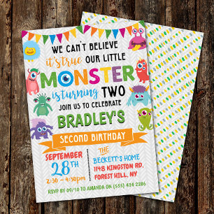 Invitation Little Monster 2e anniversaire