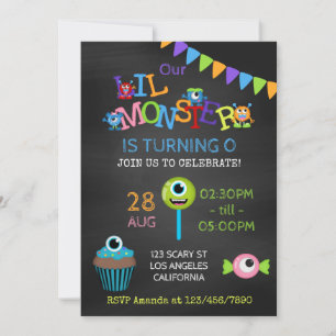 Invitation Little Monster n'importe quelle photo anniversaire