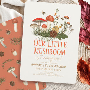 Invitation Little Mushroom Automne 1er anniversaire