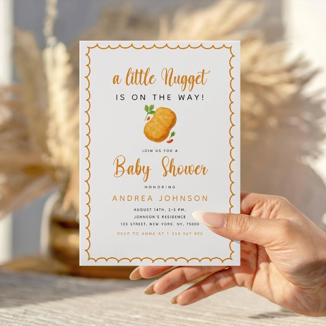 Invitation Little Nugget Food Thème Drôle Baby shower (Créateur téléchargé)