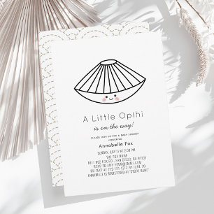 Invitation Little Opihi Blue Baby shower non sexiste