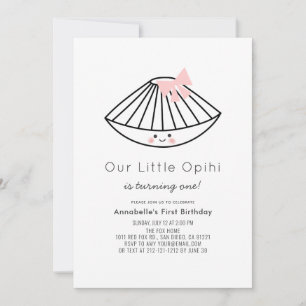 Invitation Little Opihi Pink Ribbon Girl 1er anniversaire