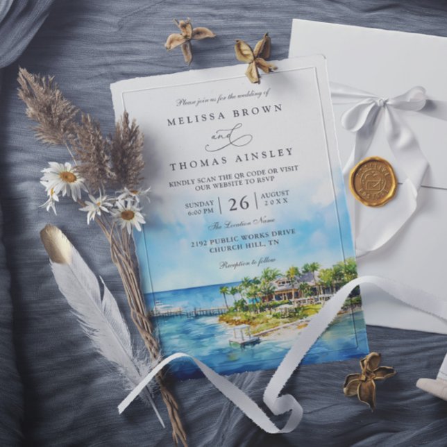Invitation Little Palm Island Resort Floride Code QR de maria (Créateur téléchargé)
