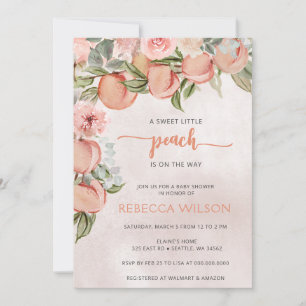Invitation Little Peach est sur le chemin Baby shower Invitat