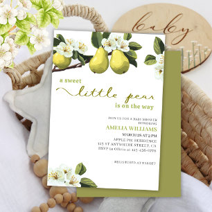 Invitation Little Pear est sur le chemin du baby shower à thè