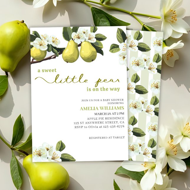 Invitation Little Pear est sur le chemin du baby shower à thè (Créateur téléchargé)