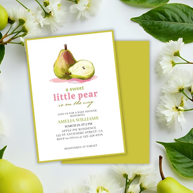 Invitation Little Pear est sur le chemin du baby shower à thè (Créateur téléchargé)