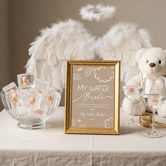 Invitation Little Piece of Heaven  My Water Broke Game Beige  (Little Piece of Heaven My Water Broke Game Beige)