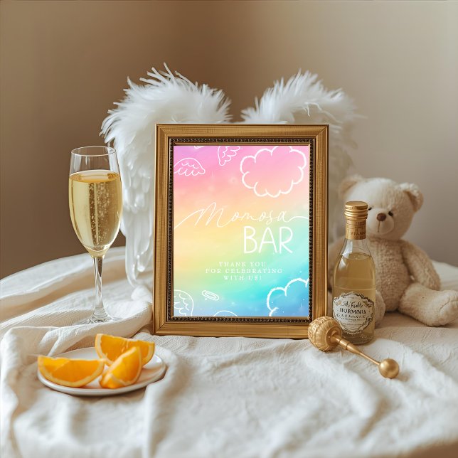 Invitation Little Piece of Heaven Rainbow Momosa Bar Sign (Little Piece of Heaven Rainbow Momosa Bar Sign)