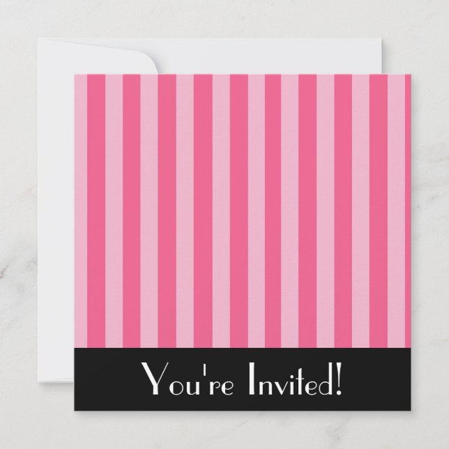 Invitation Little Pink Stripes (Devant)