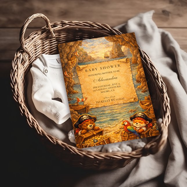 Invitation Little Pirates Treasure Voyage Baby Shower (Créateur téléchargé)