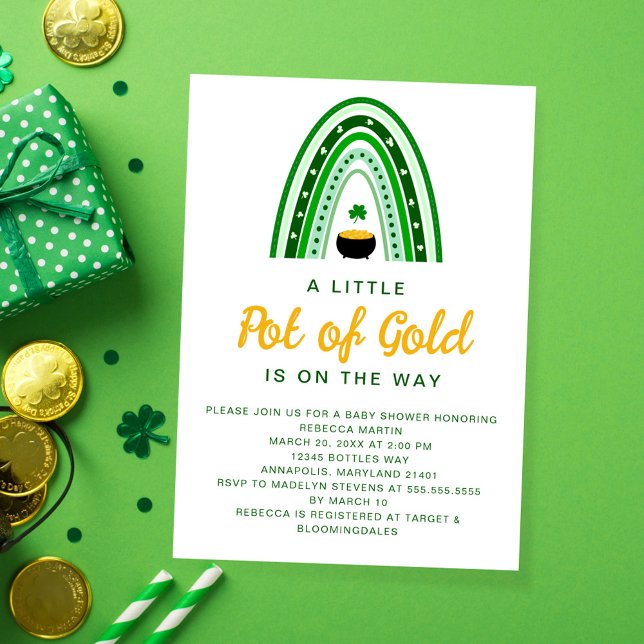 Invitation Little Pot of Gold St. Patrick's Day Baby shower (Créateur téléchargé)