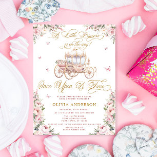 Invitation Little Princess Carriage Fairytale Girl Douche