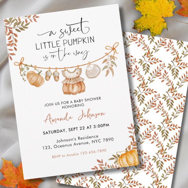 Invitation Little Pumpkin arrive bientôt Shower de bébé d'aut (Créateur téléchargé)