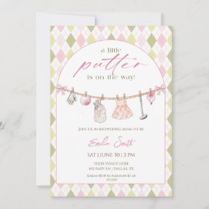 Invitation Little Putter arrive bientôt Baby Shower Fille de