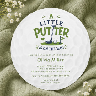 Invitation Little Putter Baby Shower Balle de Golf