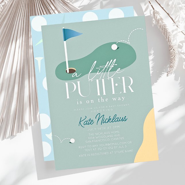 Invitation Little Putter Golf Course Fairway Boy Baby Shower (Créateur téléchargé)