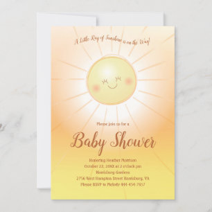 Invitation Little Ray of Sunshine Baby shower