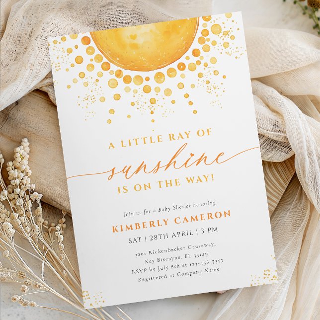 Invitation Little Ray of Sunshine Baby Shower (Créateur téléchargé)