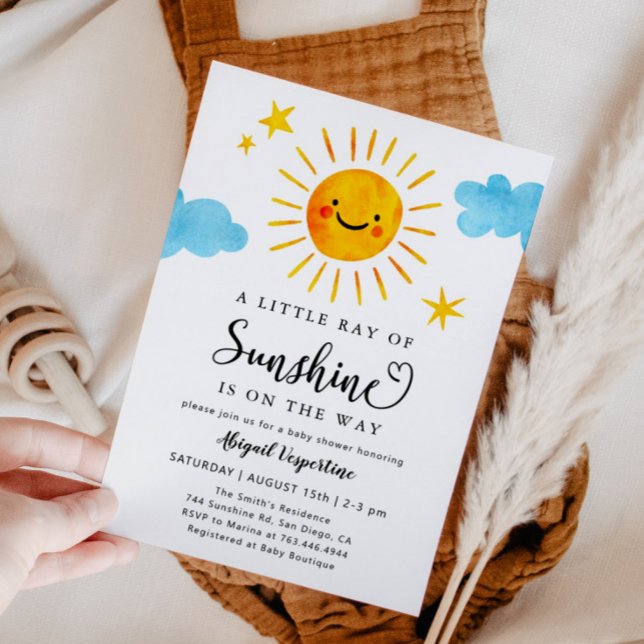 Invitation Little Ray of Sunshine Baby shower (Créateur téléchargé)