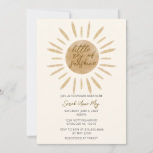 Invitation Little Ray of Sunshine Boho Baby shower