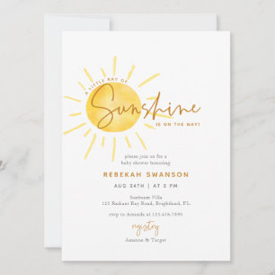 Invitation Little Ray of Sunshine Boho Baby shower